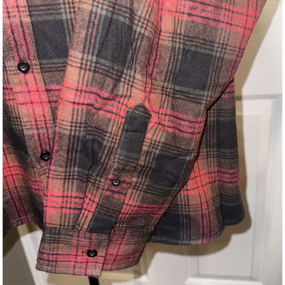 Burnside Men’s Plaid Flannel Shirt Crimson Red Size Large NWT Camping Grunge - Picture 4 of 13
